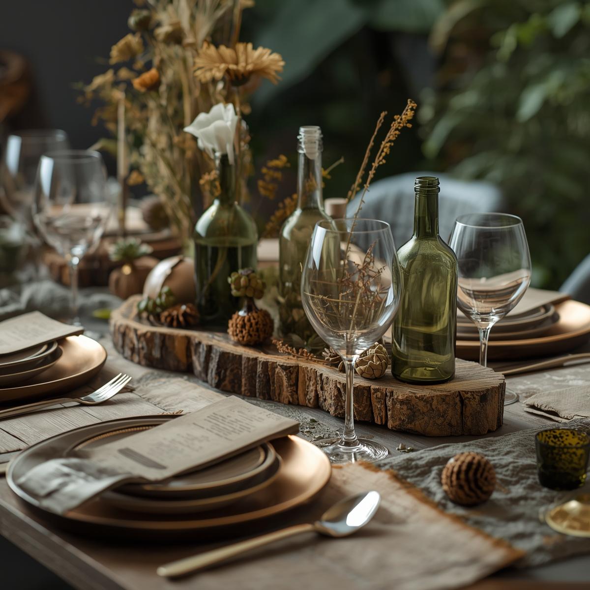 Elegant dukning med återvunna material